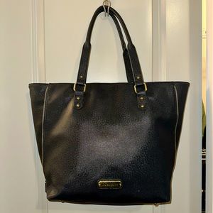 Black Liz Claiborne Jess Shopper Shoulder Side Zipper Tote Bag